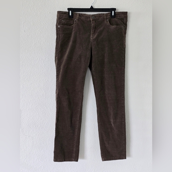 Kut From The kloth Corduroy Pants Women Straight Leg size 14 Mid Rise - Picture 1 of 13